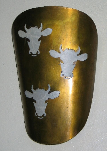 Messinglampe Kuhkopf