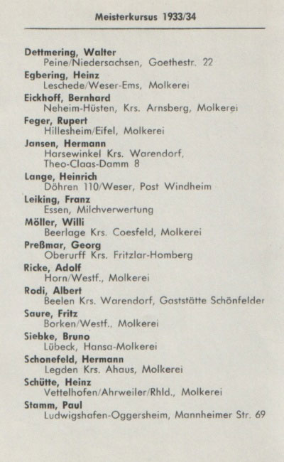 Meisterkursus 1933 / 34
