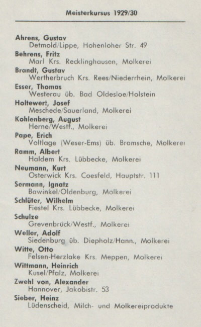 Meisterkursus 1929 / 30
